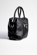 Kyle Bag - Men's black grained leather bag