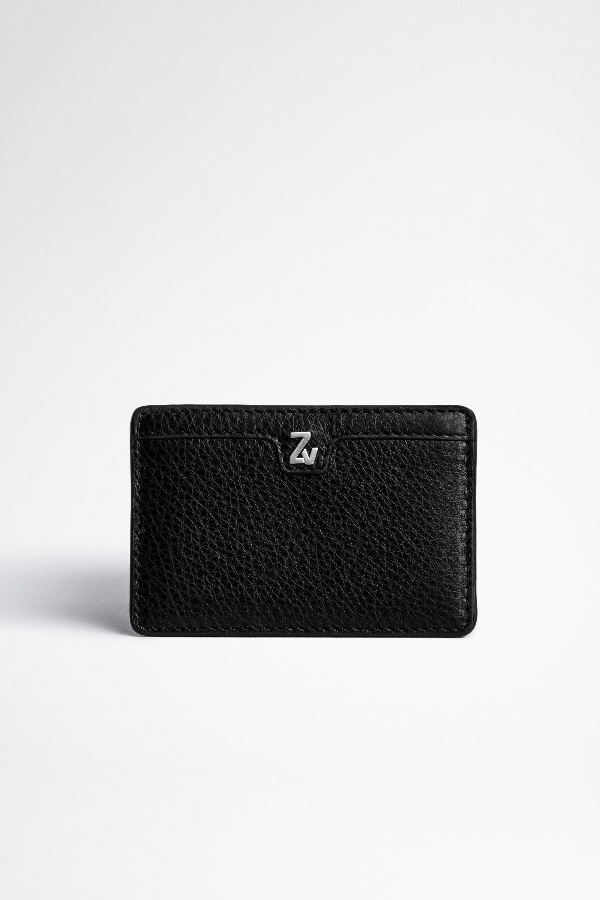 ZV Initiale Nyro レザー財布 Black grained leather card holder