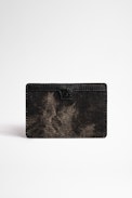 ZV Initiale Nyro Wallet - Men's black grained faded cotton card holder