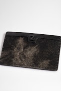 ZV Initiale Nyro Wallet - Men's black grained faded cotton card holder