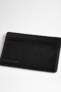 ZV Initiale Nyro Wallet - Men's black grained faded cotton card holder