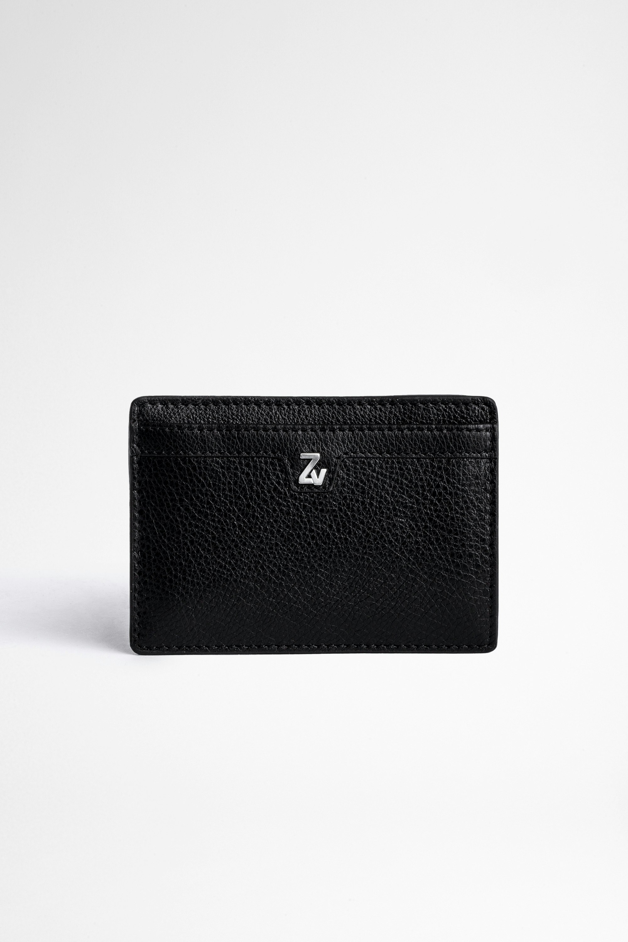 ZV Initiale Niels レザー財布 Men's black grained leather card holder