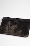 ZV Initiale Niels Wallet - Men's faded black cotton card holder