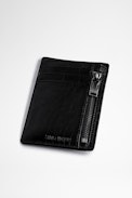 ZV Initiale Noam Card Holder Leather - Men's black embossed leather card holder