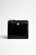ZV Initiale Noam Card Holder - Men's black glossy leather card holder