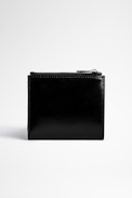 ZV Initiale Noam Card Holder - Men's black glossy leather card holder
