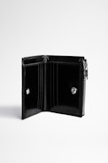 ZV Initiale Noam Card Holder - Men's black glossy leather card holder