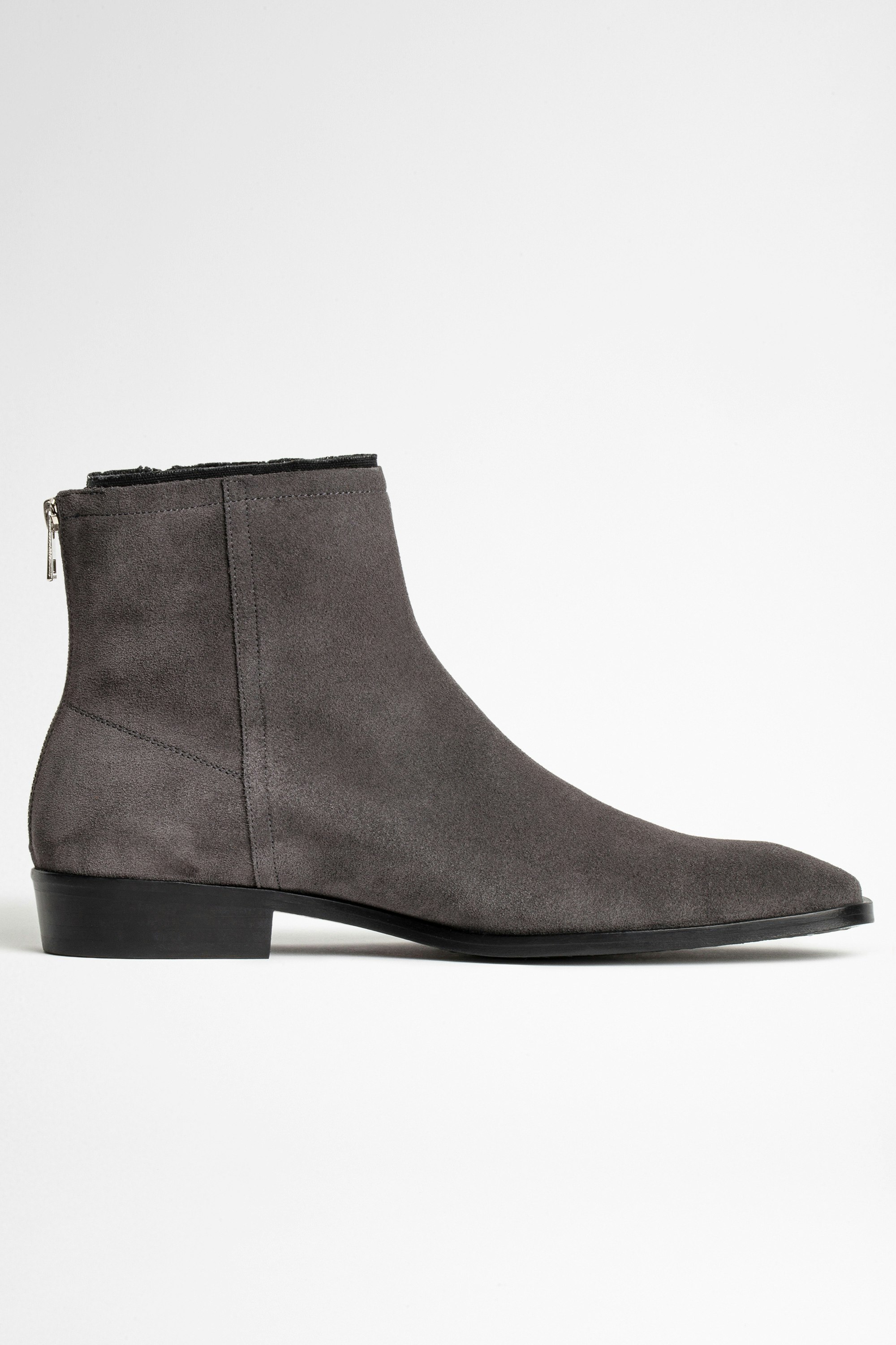 Suede Ankle Boots Leather Men's grey suede ankle boots