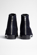 Botines Romare Suede Cuero - Botines de hombre de ante azul marino