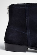 Botines Romare Suede Cuero - Botines de hombre de ante azul marino