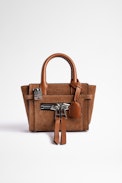 Candide Nano Zip Suede Bag - Women’s Candide Nano cognac suede zip bag