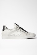 ZV1747 Keith Sneakers - Women’s white snakeskin-effect leather sneakers