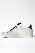 ZV1747 Keith Sneakers - Women’s white snakeskin-effect leather sneakers