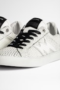 ZV1747 Keith Sneakers - Women’s white snakeskin-effect leather sneakers