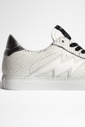 ZV1747 Keith Sneakers - Women’s white snakeskin-effect leather sneakers