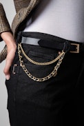 Rock Chain Belt - Woman’s Zadig&Voltaire black leather belt with chain.