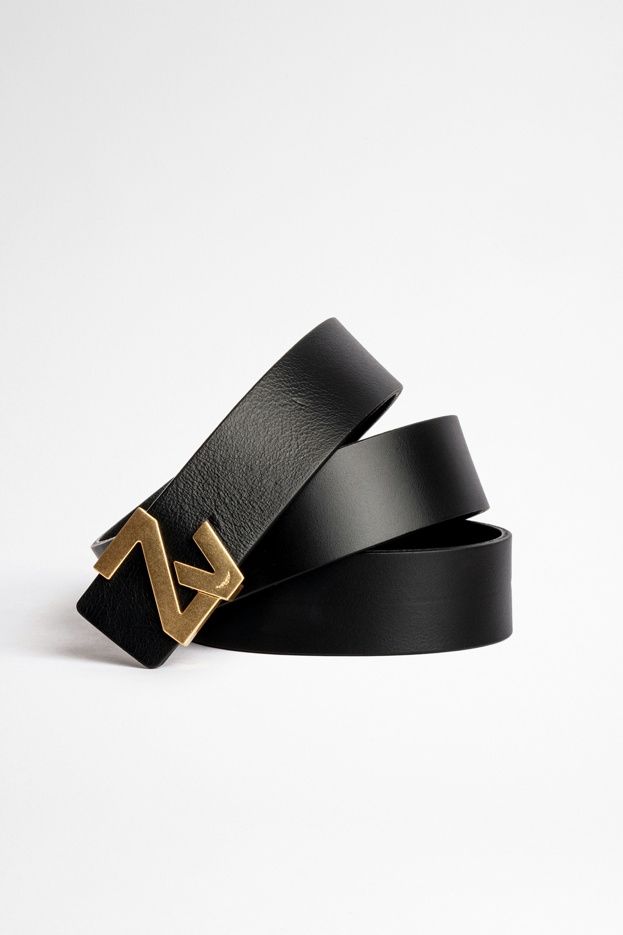 La ベルト ZV Initiale レザーベルト Women’s ZV Initiale black leather belt