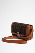 Borsa ZV Initiale Le Mini - Borsa ZV Initiale con monogramma ZV iniziale e pelle scamosciata cognac