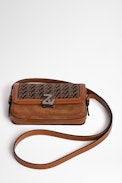 Borsa ZV Initiale Le Mini - Borsa ZV Initiale con monogramma ZV iniziale e pelle scamosciata cognac