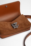 Borsa ZV Initiale Le Mini - Borsa ZV Initiale con monogramma ZV iniziale e pelle scamosciata cognac
