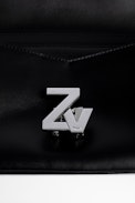 ZV Initiale La Clutch Bag - Women's smooth black leather and silver ZV clutch