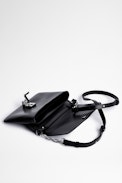 ZV Initiale La Clutch Bag - Women's smooth black leather and silver ZV clutch