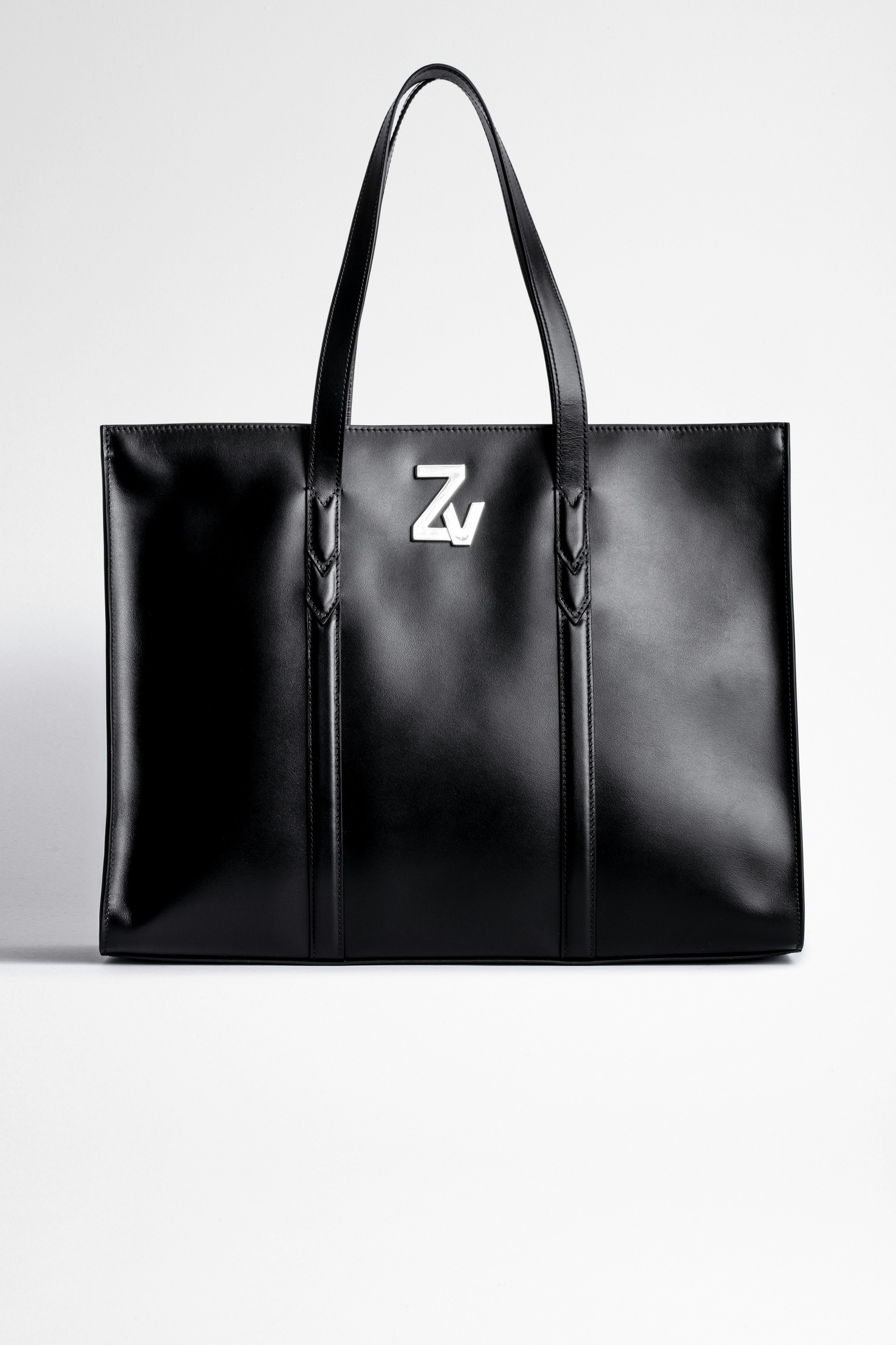 Shopper ZV Initiale Le Tote Damen-Shopper Le Tote aus schwarzem Glattleder