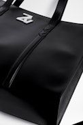 Sac ZV Initiale Le Tote - Sac Le tote cabas en cuir lisse noir Femme