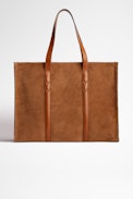 ZV Initiale Le Tote Bag - Women's Le Tote bag in cognac suede
