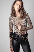 Borsa a portafoglio ZV Initiale Le Long Unchained - Portafoglio con catena in pelle nera ZV Initiale donna