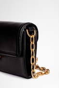 Borsa a portafoglio ZV Initiale Le Long Unchained - Portafoglio con catena in pelle nera ZV Initiale donna