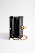 Borsa a portafoglio ZV Initiale Le Long Unchained - Portafoglio con catena in pelle nera ZV Initiale donna