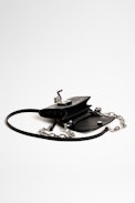 Bolso cartera ZV Initiale Le Tiny Unchained - Cartera de mujer de piel negra repujada ZV Initiale