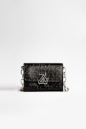 Bolso cartera ZV Initiale Le Tiny Unchained - Cartera de mujer de piel negra repujada ZV Initiale