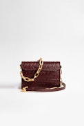 Borsa a portafoglio ZV Initiale Le Tiny Unchained - Portafoglio in pelle bordeaux goffrata donna