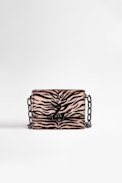 Borsa a portafoglio ZV Initiale Le Tiny Unchained - Portafoglio in pelle tipo puledro nera zebrata bianco e nero donna