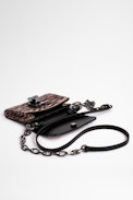 Borsa a portafoglio ZV Initiale Le Tiny Unchained - Portafoglio in pelle tipo puledro nera zebrata bianco e nero donna