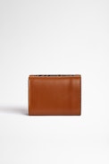 ZV Initiale Le Trifold Wallet - Zadig&Voltaire women's ZV Initiale Le Trifold cognac leather and canvas wallet