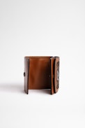 ZV Initiale Le Trifold Wallet - Zadig&Voltaire women's ZV Initiale Le Trifold cognac leather and canvas wallet