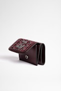 Portafoglio ZV Initiale Le Trifold - Portafoglio ZV Initiale Le Trifold in pelle e tela bordeaux donna