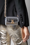 Borsa a portafoglio ZV Initiale Le Tiny Unchained - Portafoglio in pelle effetto specchio argento donna