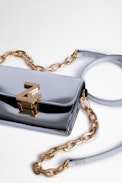 Borsa a portafoglio ZV Initiale Le Tiny Unchained - Portafoglio in pelle effetto specchio argento donna