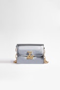 Borsa a portafoglio ZV Initiale Le Tiny Unchained - Portafoglio in pelle effetto specchio argento donna