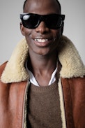 Shearling-Pilotenjacke Loyd Leder - Gefütterte Herrenjacke aus braunem Shearling