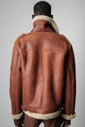 Shearling-Pilotenjacke Loyd Leder - Gefütterte Herrenjacke aus braunem Shearling