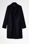 Manteau Matt - Manteau droit en laine bleu marine