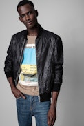 Larson Jacket Crinkled Leather - Men's crinkled leather jacket