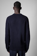 Kennedy Sweater - Men’s Rock navy blue wool sweater