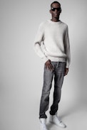 Dean Sweater - Men’s ecru knit sweater