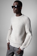 Dean Sweater - Men’s ecru knit sweater